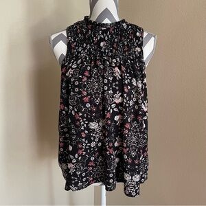 Knox Rose Black Floral Sleeveless Blouse - Size: Small